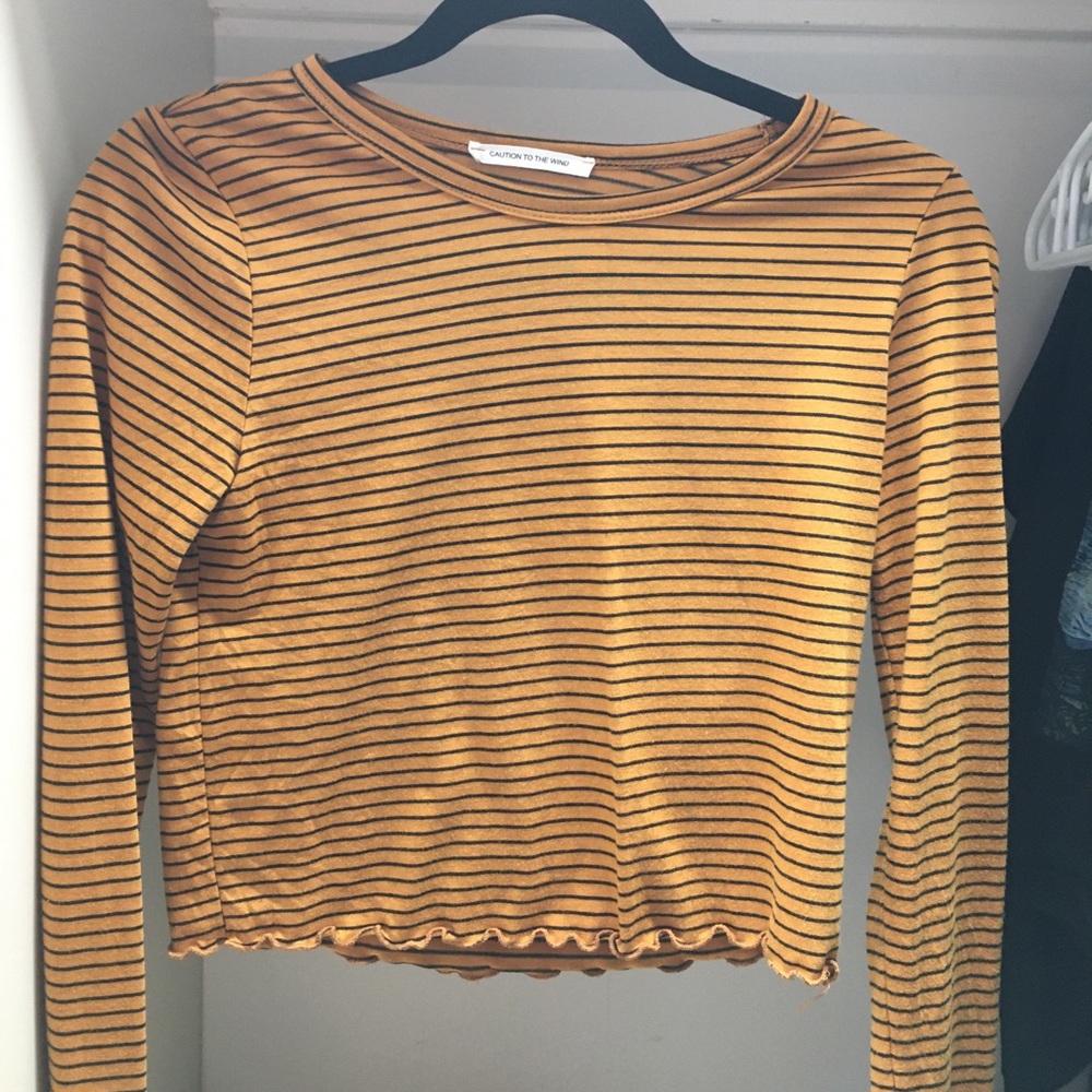 Black and yellow striped long sleeve